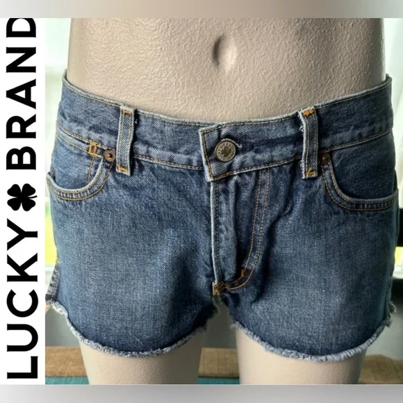 Vintage LUCKY BRAND Denim Cut Off Jean Shorts - Sz 4/27 - Picture 3 of 14